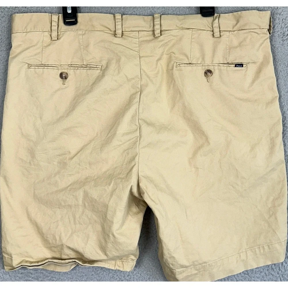 Polo Ralph Lauren Shorts Mens 40 Tan Khaki Stretch Classic Fit Chino Flat Front